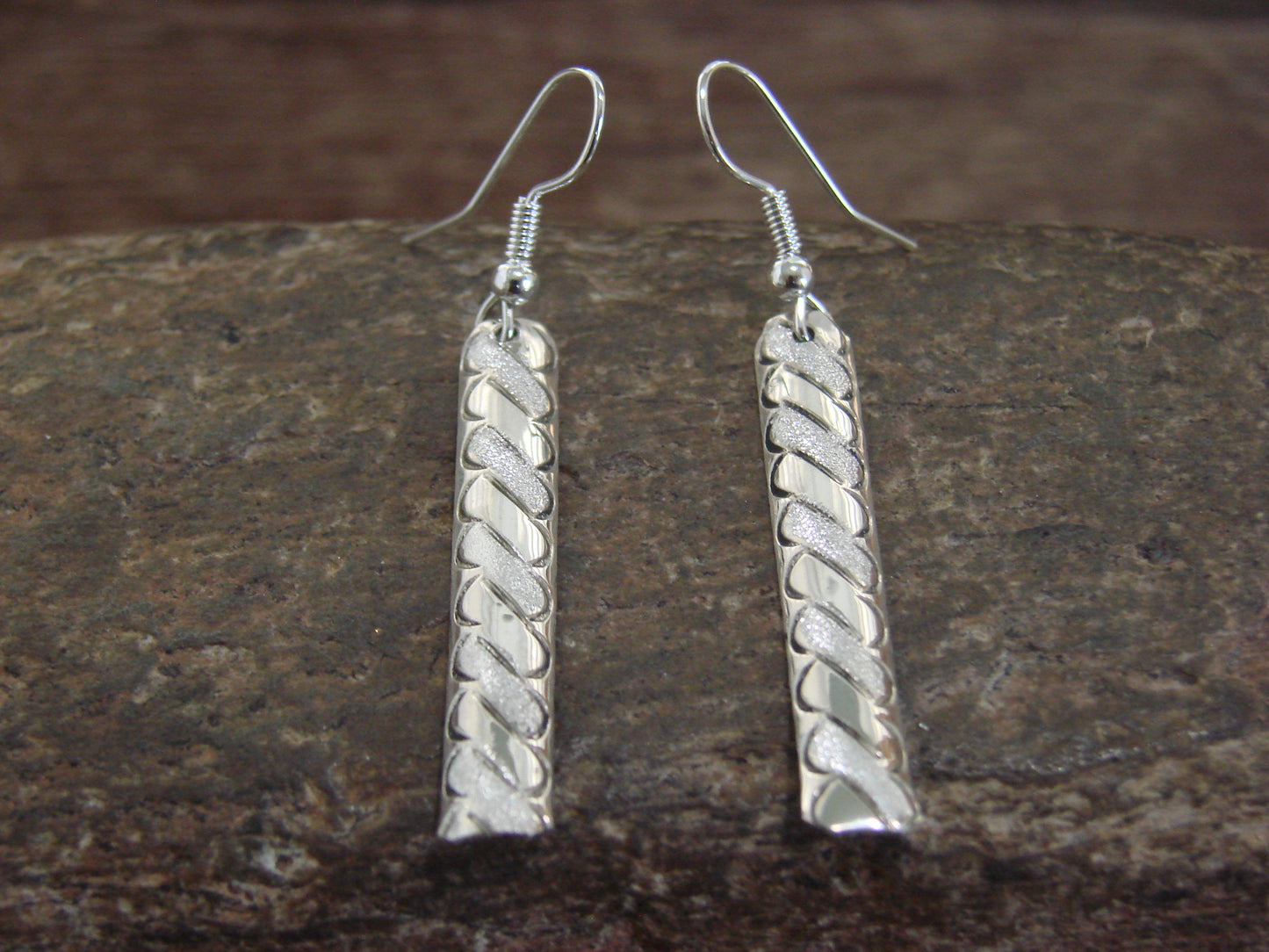 Native American Sterling Silver Dangle Earrings by Tahe