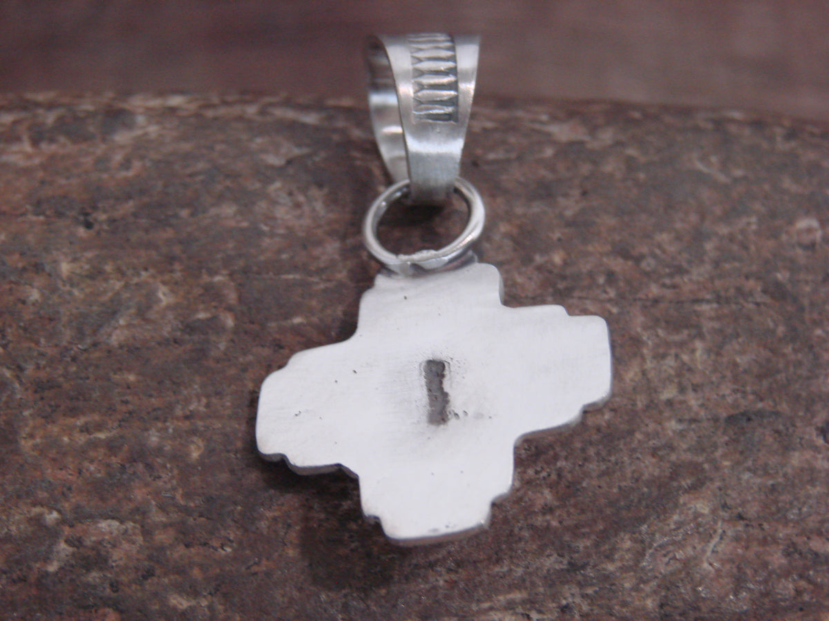 Native American Sterling Silver & Turquoise Zia Symbol Pendant - McCarthy