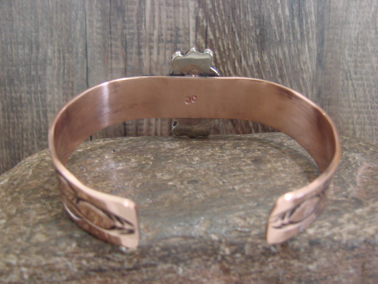 Native American Copper & Turquoise Bracelet by Cleveland