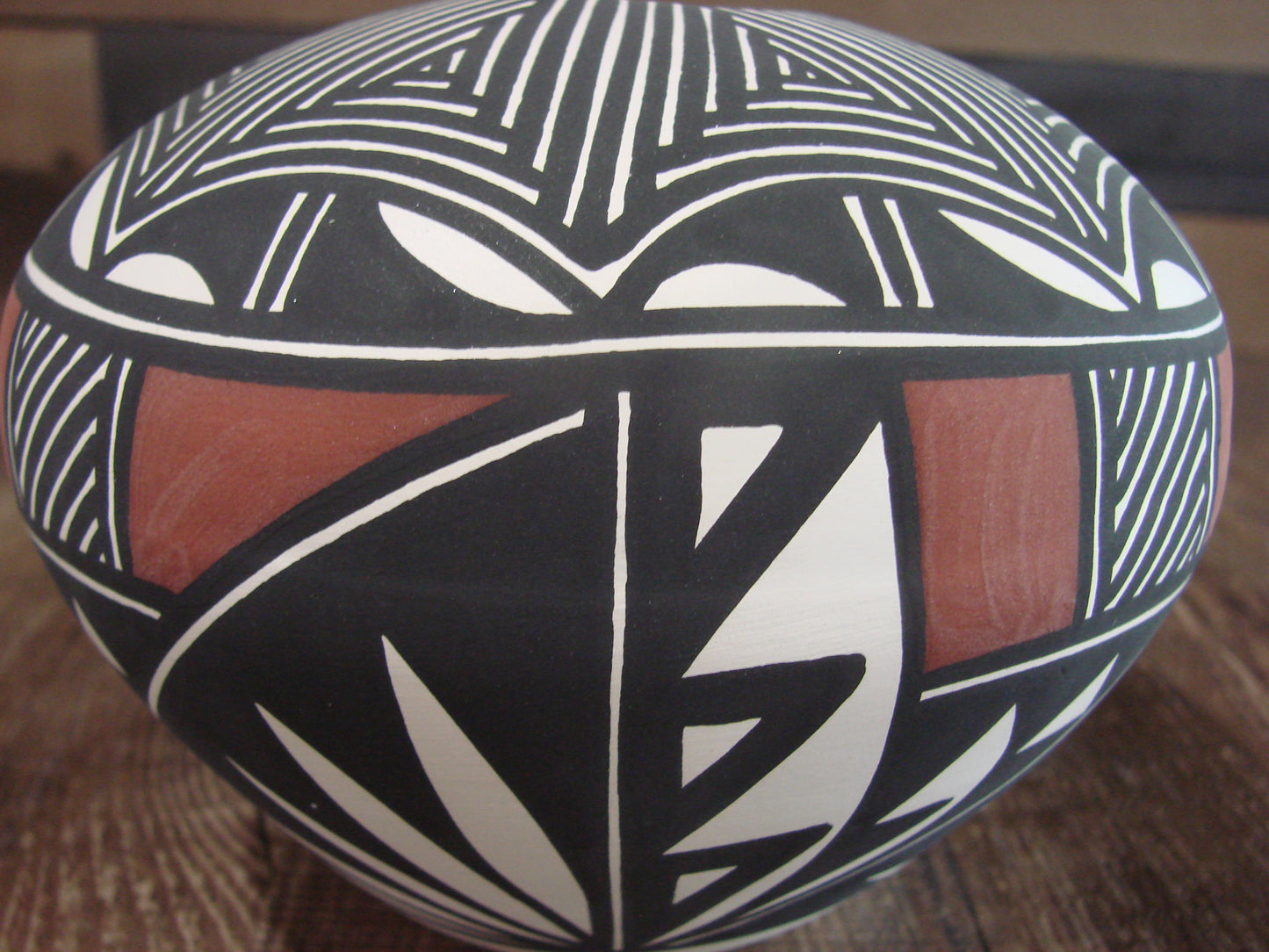 Native American Acoma Fine Line Hand Painted Pottery by Victorino