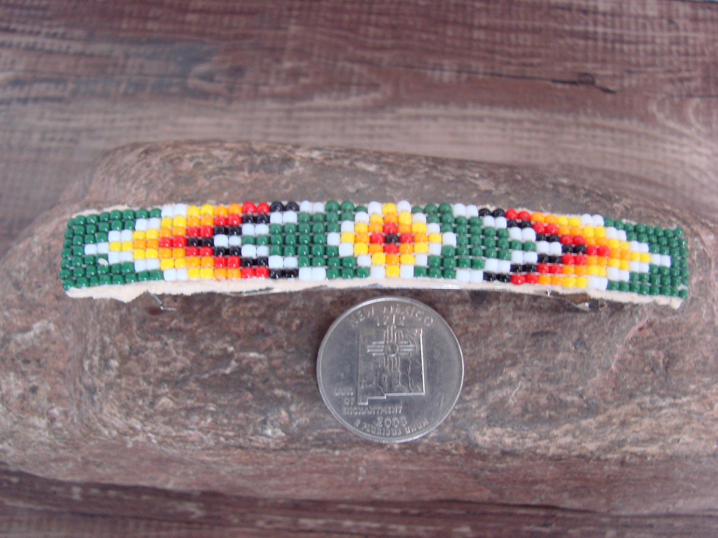 Native American Hand Beaded Hair Barrette by Cleveland