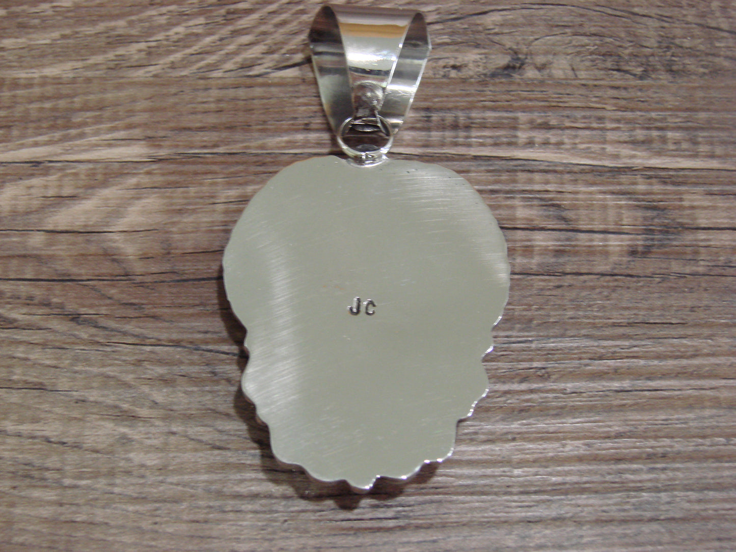 Large Navajo Indian Nickel Silver & Jasper Pendant by Cleveland