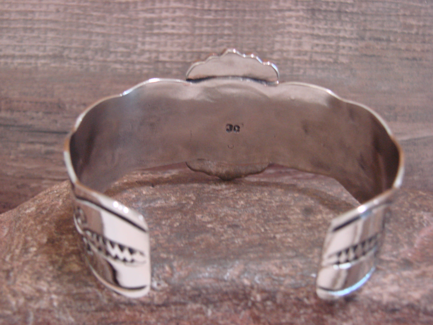 Native American Nickel Silver & Turquoise Bracelet by Cleveland