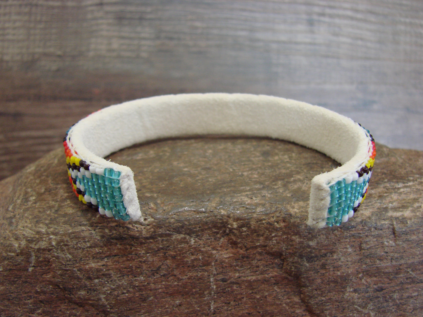 Native American Navajo Indian Hand Beaded 1/2" Bracelet by Cleveland