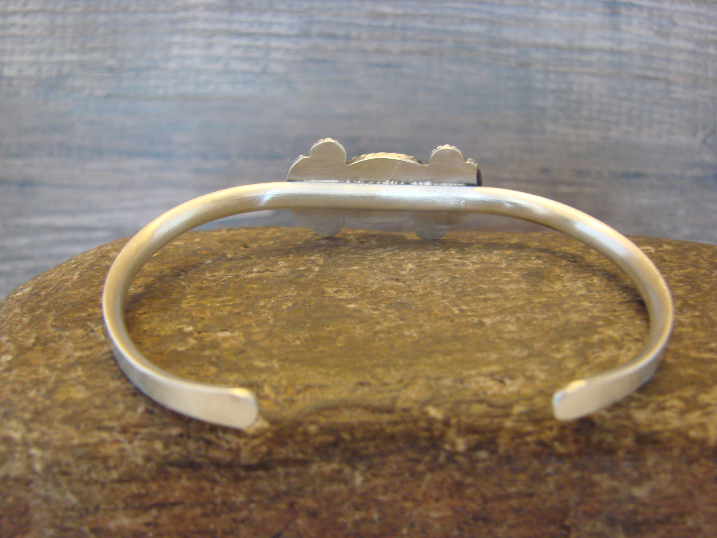 Small Native American Sterling Silver & Sonoran Turquoise Bracelet