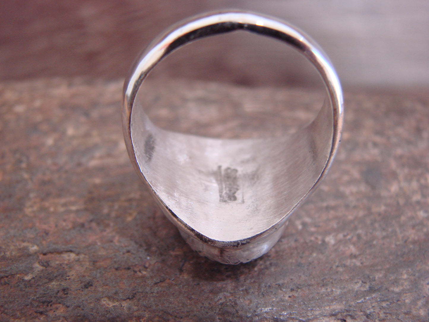 Native American Sterling Silver & Turquoise Ring by Bekis - Size 8.5