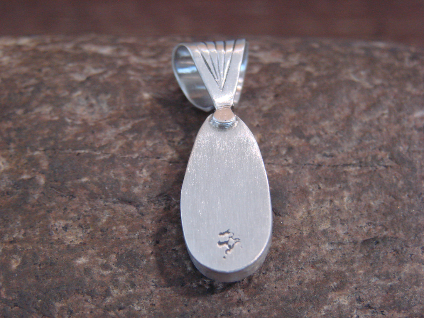 Native American Sterling Silver & Sonoran Turquoise Pendant by Yellowhair
