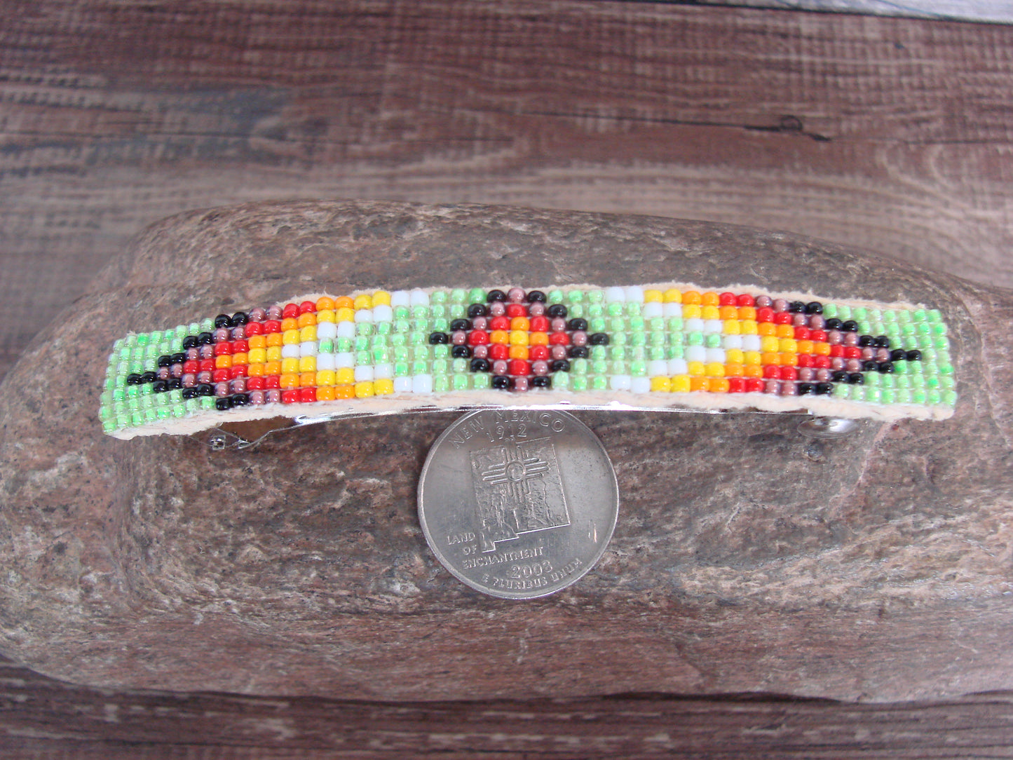 Native American Hand Beaded Hair Barrette by Cleveland