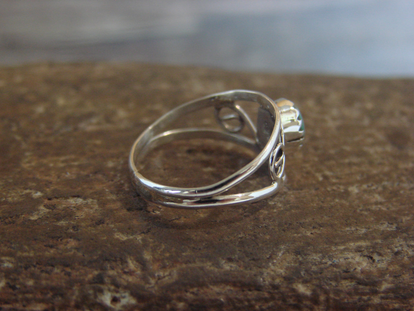 Native American Sterling Silver & Turquoise Ring Size 3.5 by Lincoln