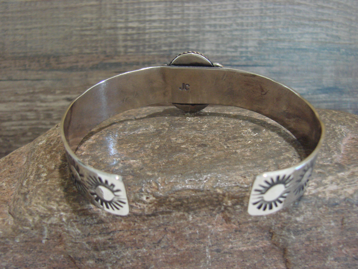 Navajo Indian Nickel Silver & Hematite Bracelet by Cleveland