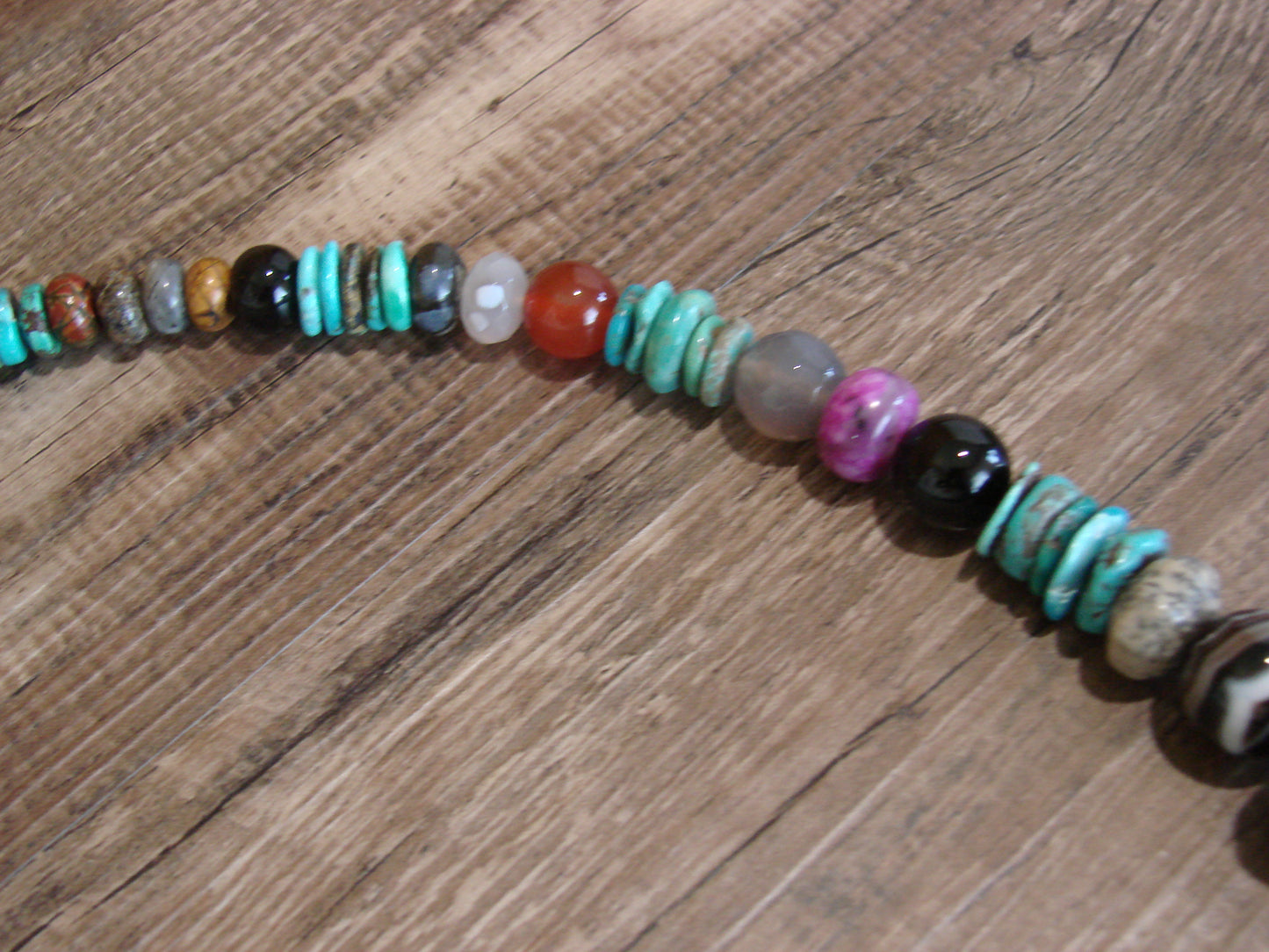 Native American Sterling Silver & Turquoise 30" Gemstone Necklace by Singer