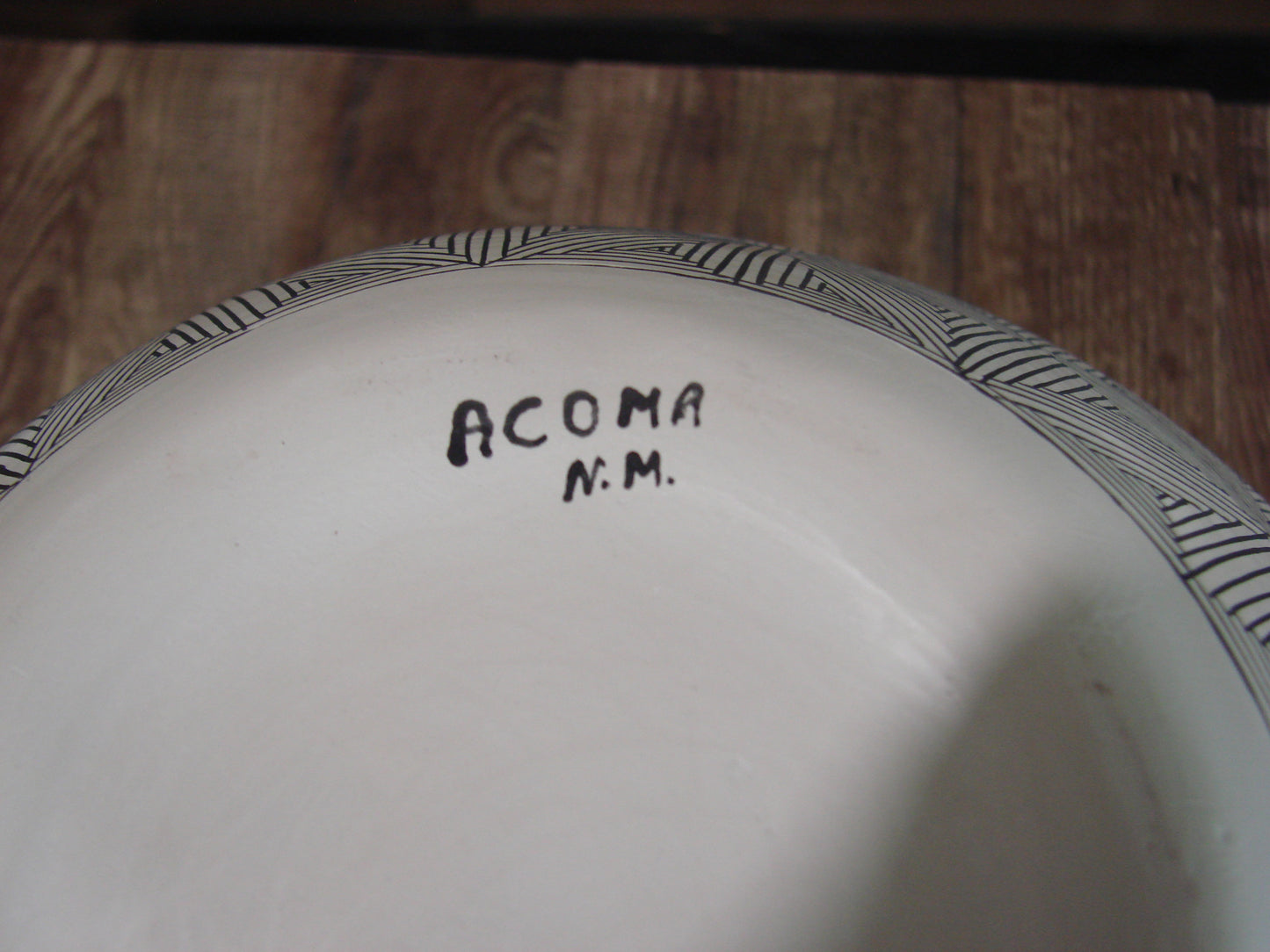 Native American Acoma Fine Line Hand Painted Pottery by D. Malie