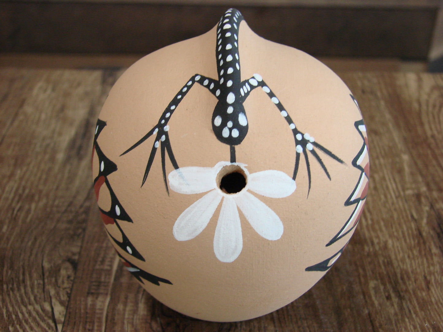 Native American Jemez Indian Handmade Clay Lizard Seed Pot by Chinana