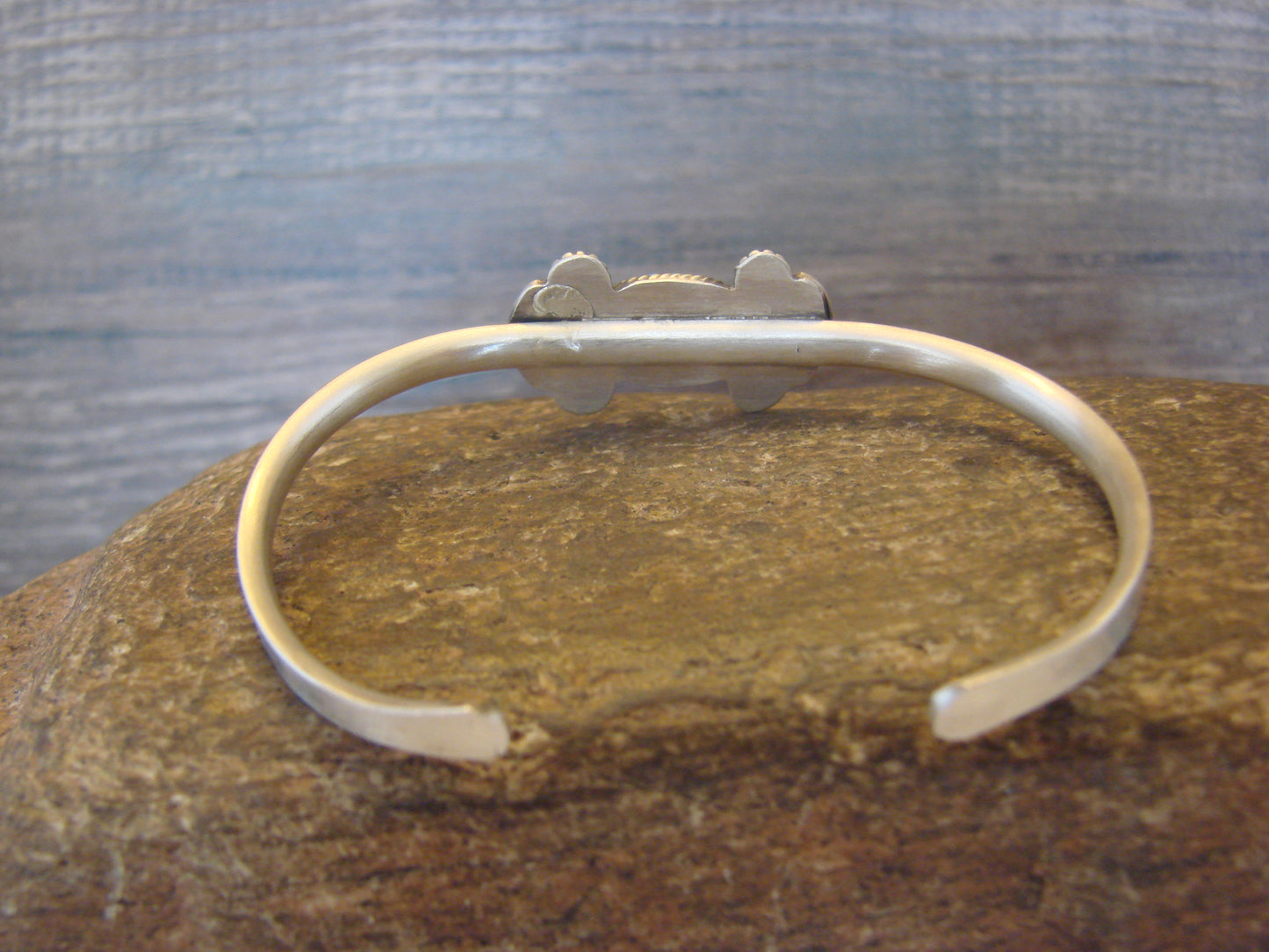 Small Native American Sterling Silver & Sonoran Turquoise Bracelet