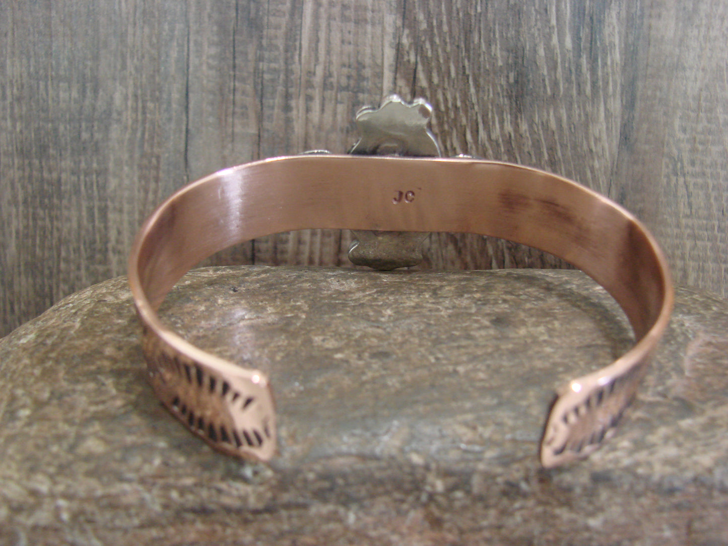 Native American Copper & Turquoise Bracelet by Cleveland