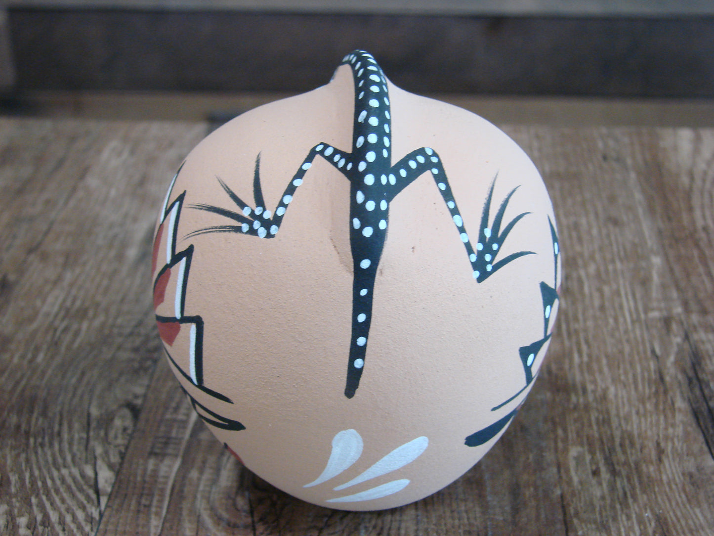 Native American Jemez Indian Handmade Clay Lizard Seed Pot by Chinana