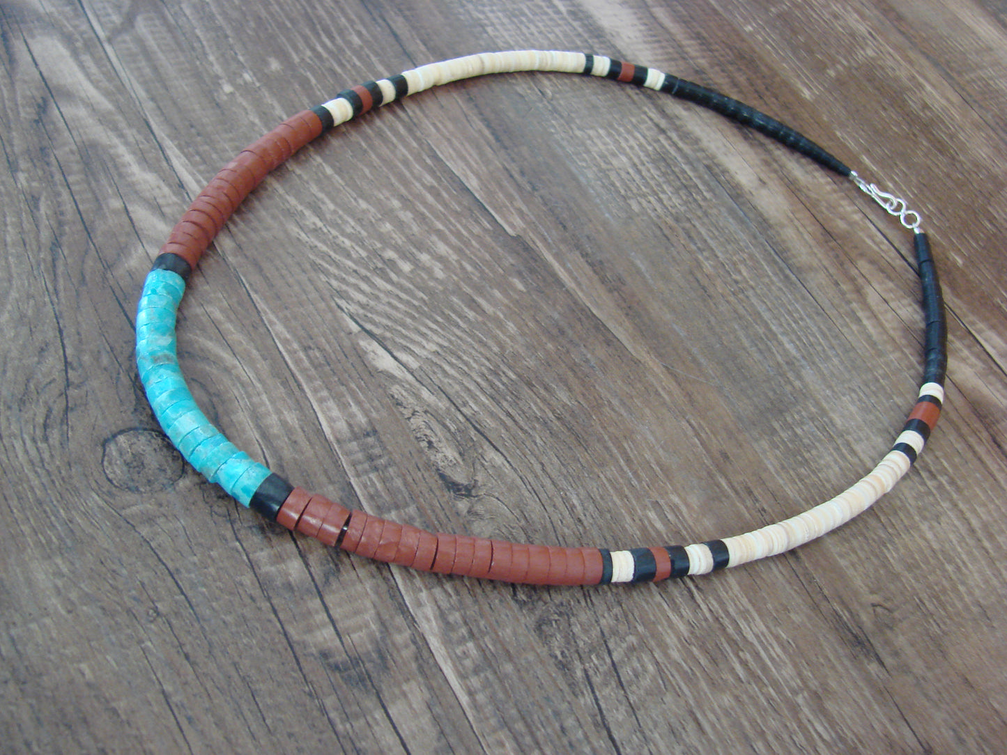 Native American 19" Santo Domingo Multi Stone Heishi Necklace - Crespin