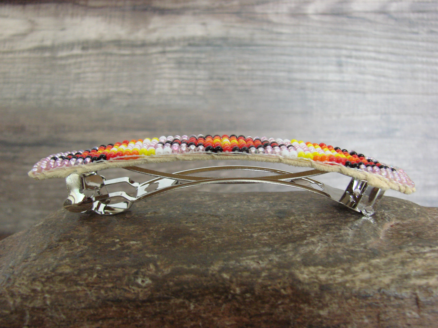 Native American Hand Beaded Hair Barrette by Cleveland