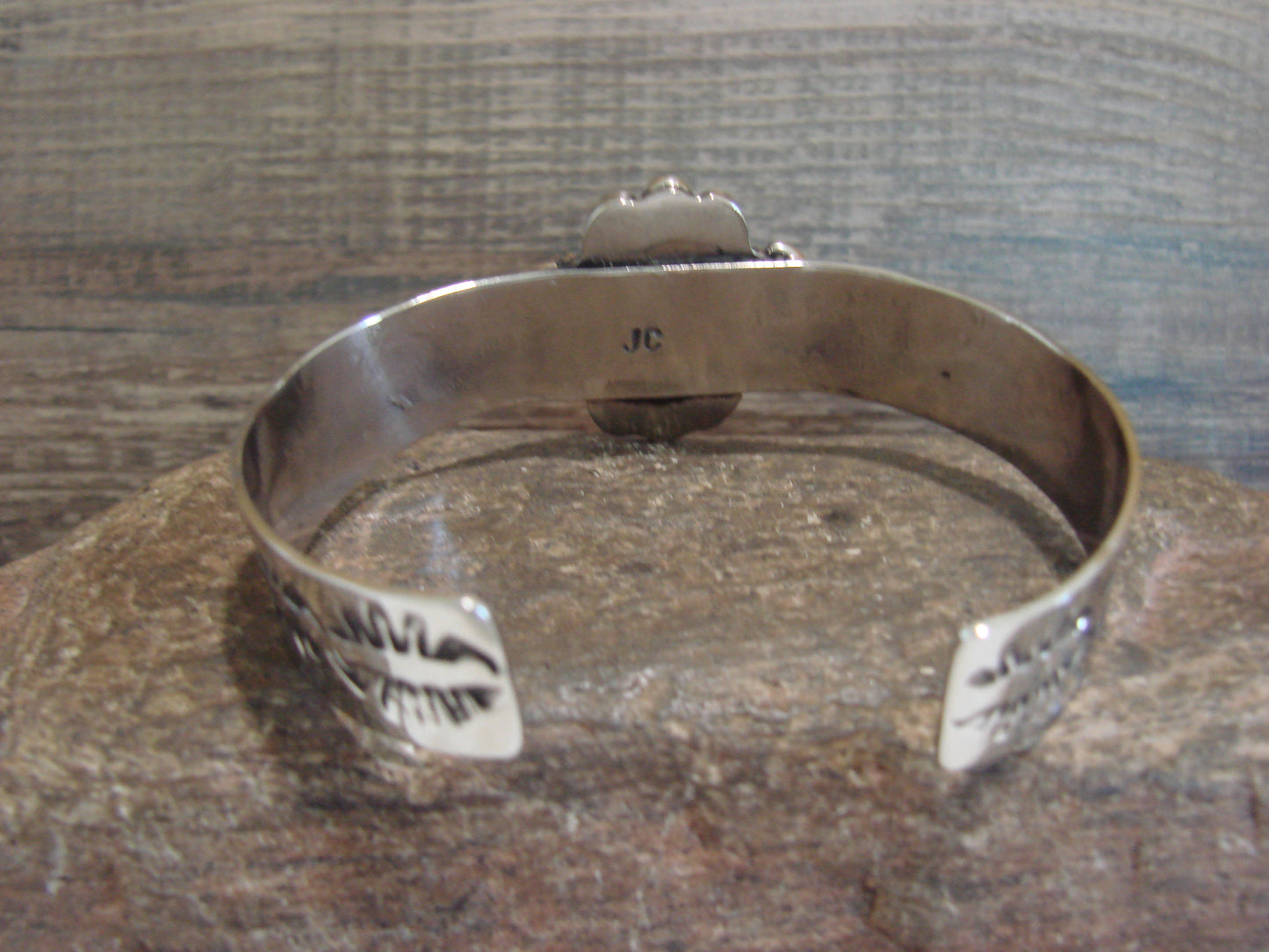 Navajo Indian Nickel Silver & Hematite Bracelet by Cleveland