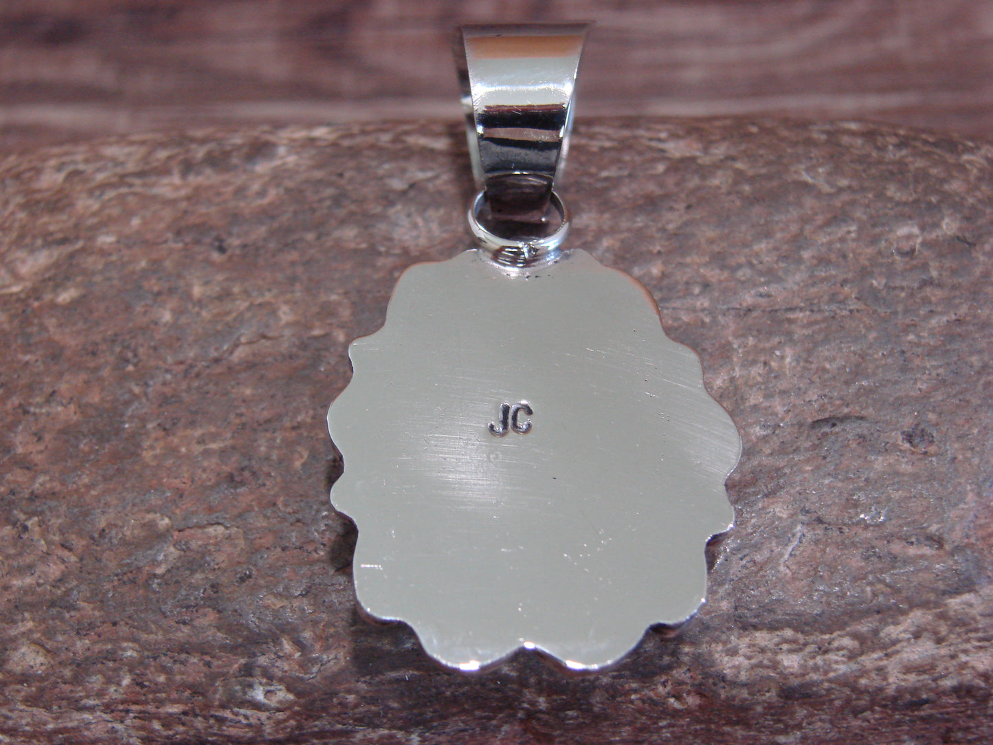 Native American Navajo Nickel Silver & Turquoise Pendant - Cleveland