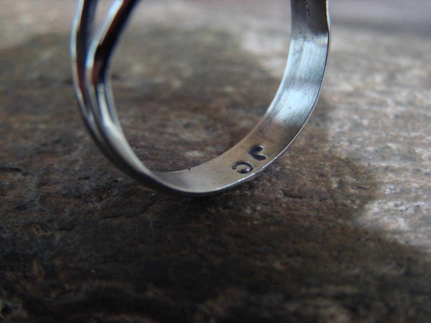 Native American Nickel Silver & Turquoise Ring by Cleveland - Size 9.5