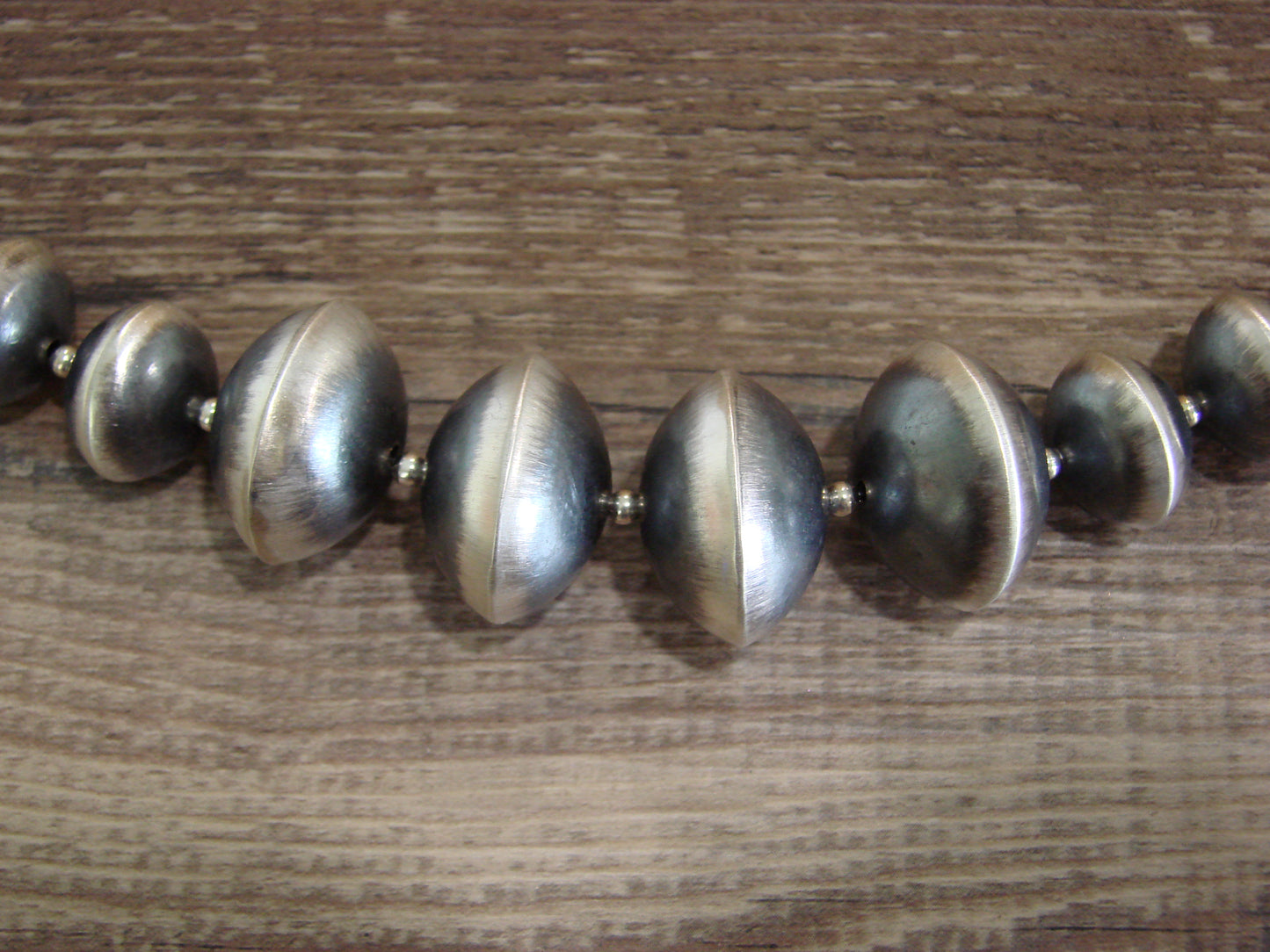 Native American Sterling Silver Graduated Navajo Pearl 27" Necklace Set by Cooley