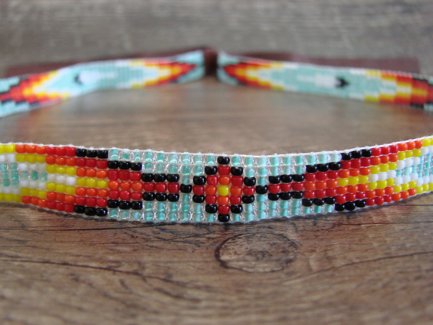 Navajo Indian Hand Beaded 1/2" Hat Band by Cleveland