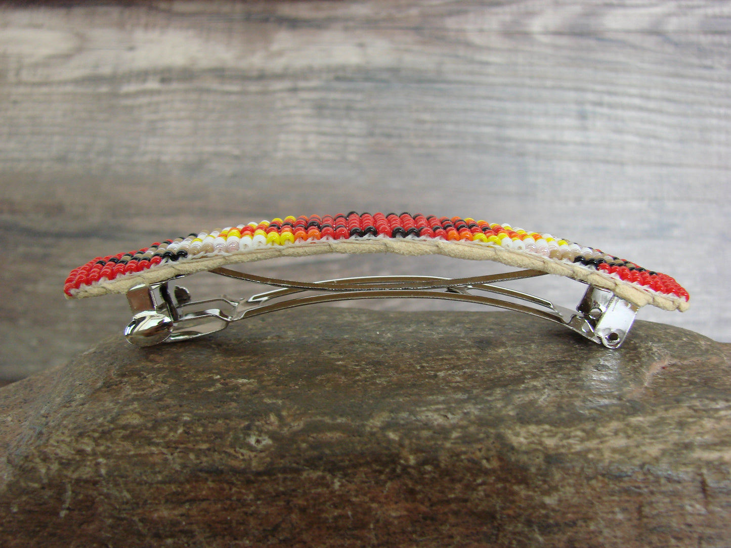 Native American Hand Beaded Hair Barrette by Cleveland