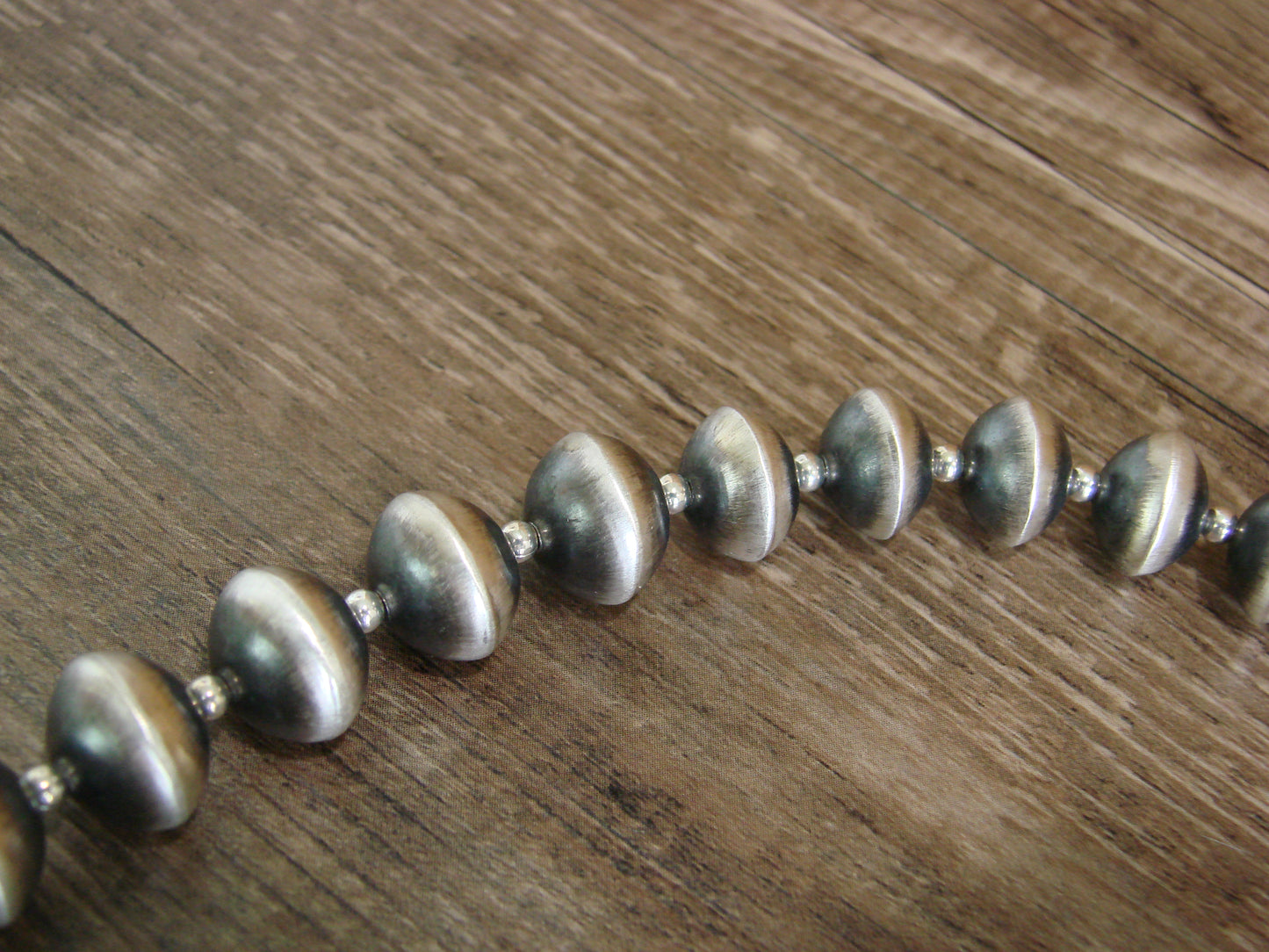 Native American Sterling Silver Graduated Navajo Pearl 27" Necklace Set by Cooley