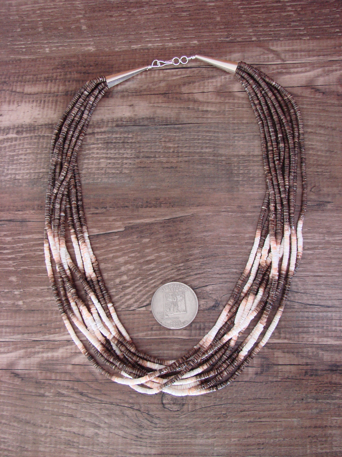 Santo Domingo 10 Strand 18" Heishi Necklace by Ramona Bird