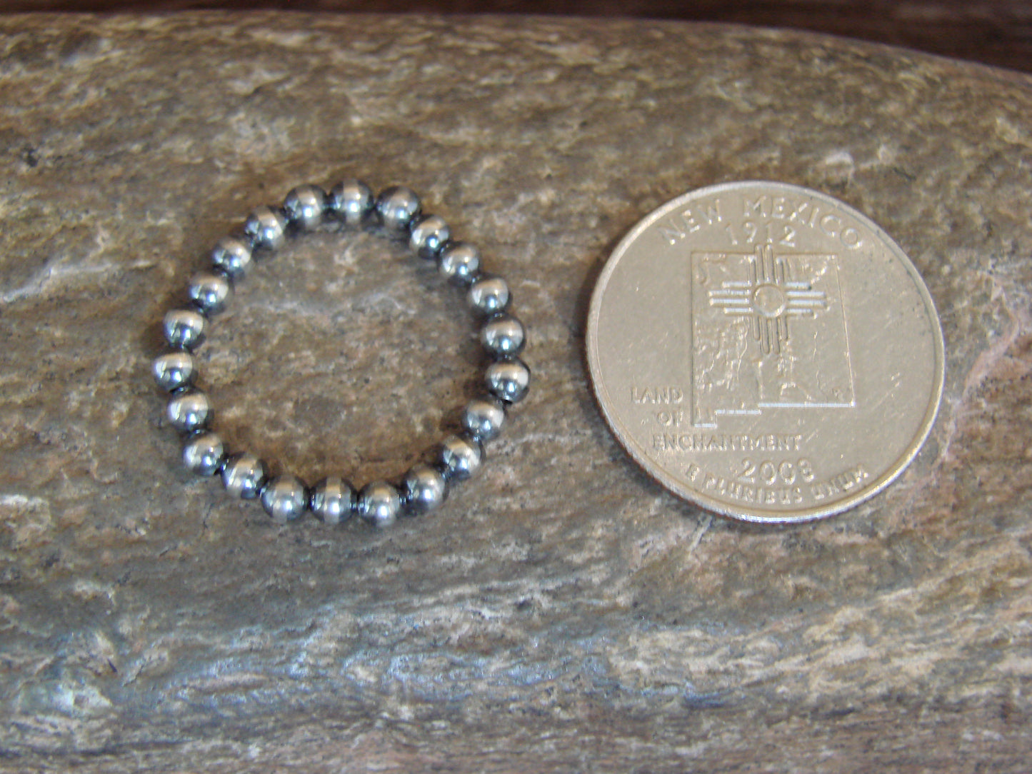 Native American Sterling Silver Adjustable Navajo Pearl Ring - Mariano