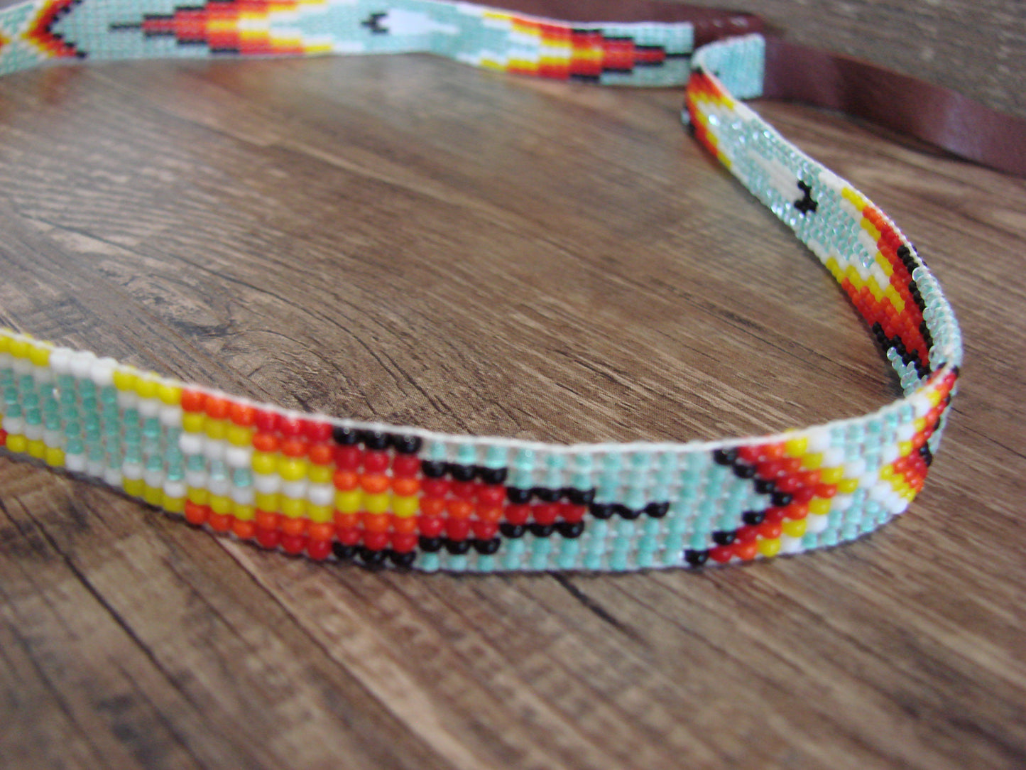 Navajo Indian Hand Beaded 1/2" Hat Band by Cleveland