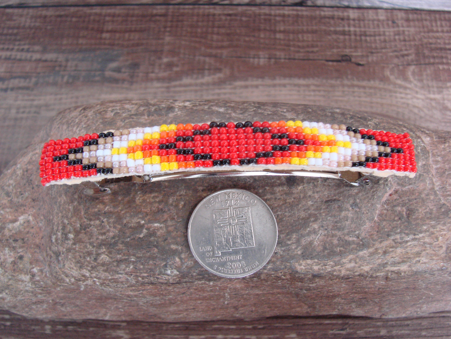 Native American Hand Beaded Hair Barrette by Cleveland
