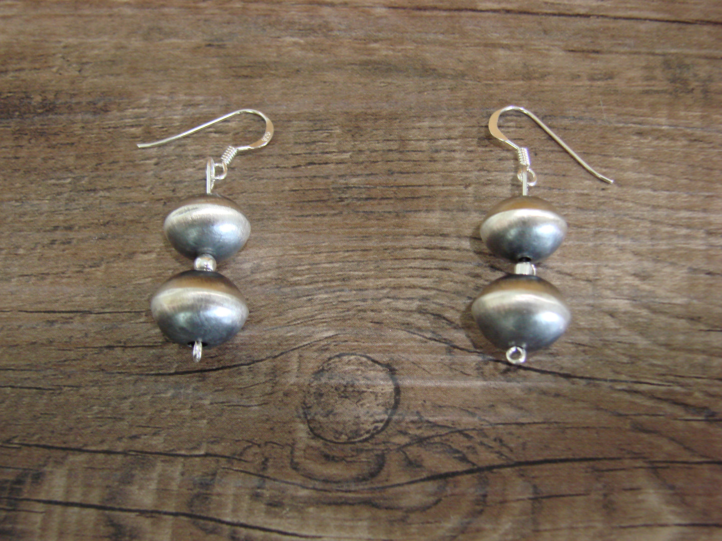 Native American Sterling Silver Graduated Navajo Pearl 27" Necklace Set by Cooley