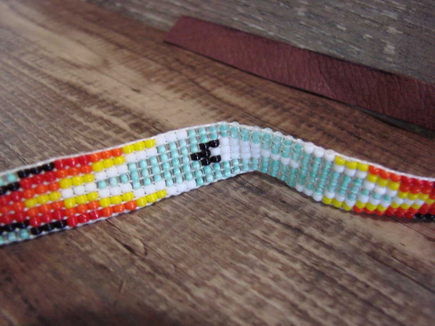 Navajo Indian Hand Beaded 1/2" Hat Band by Cleveland