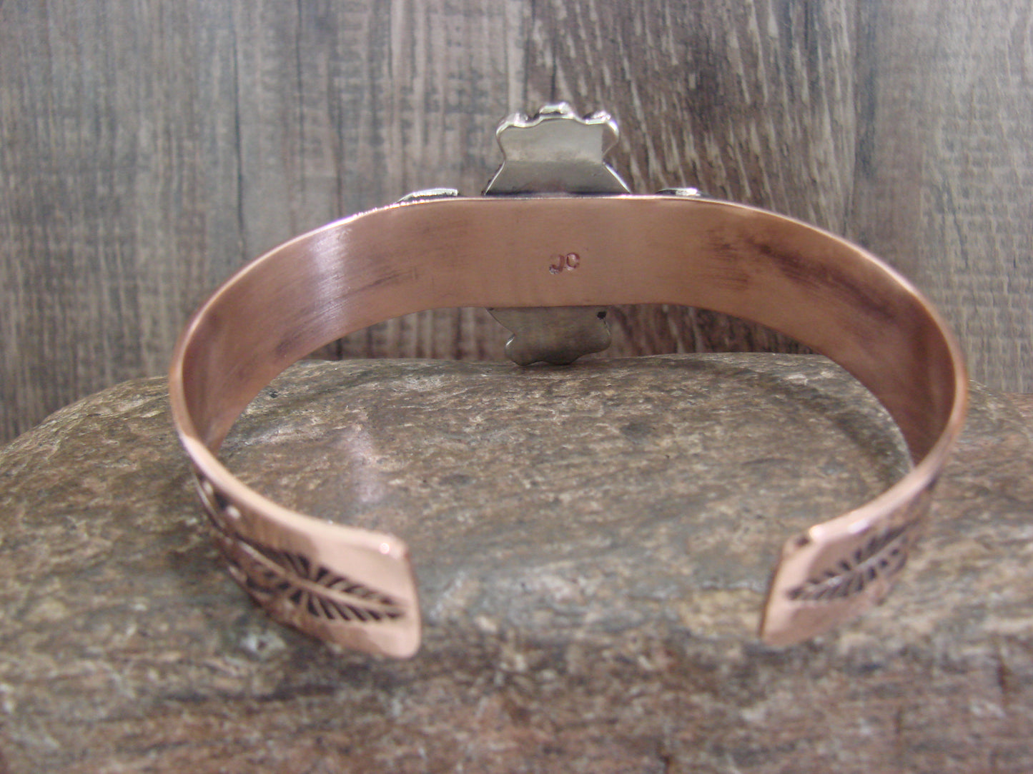 Native American Copper & Turquoise Bracelet by Cleveland