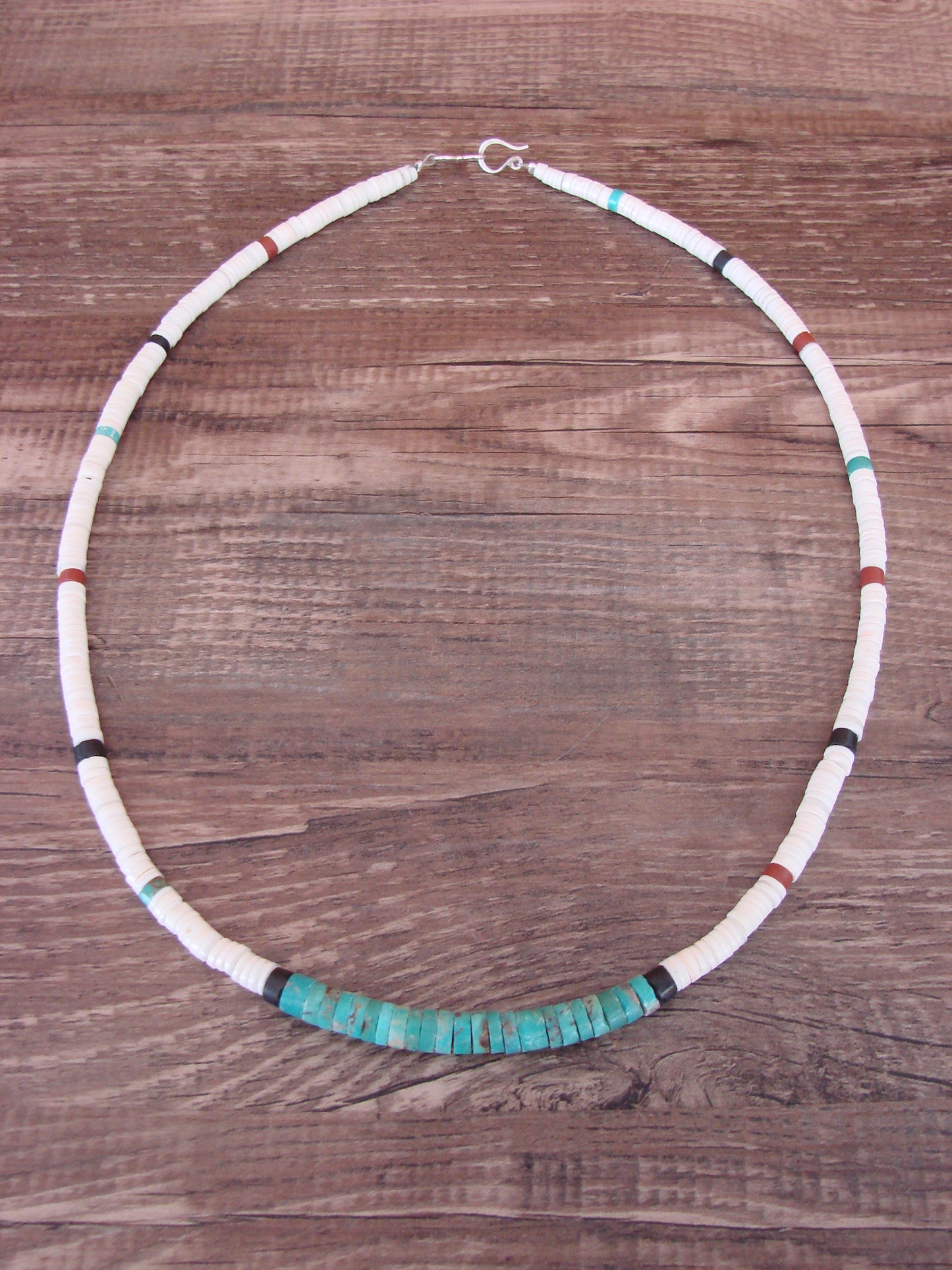 Native American 19" Santo Domingo Multi Stone Heishi Necklace - Crespin