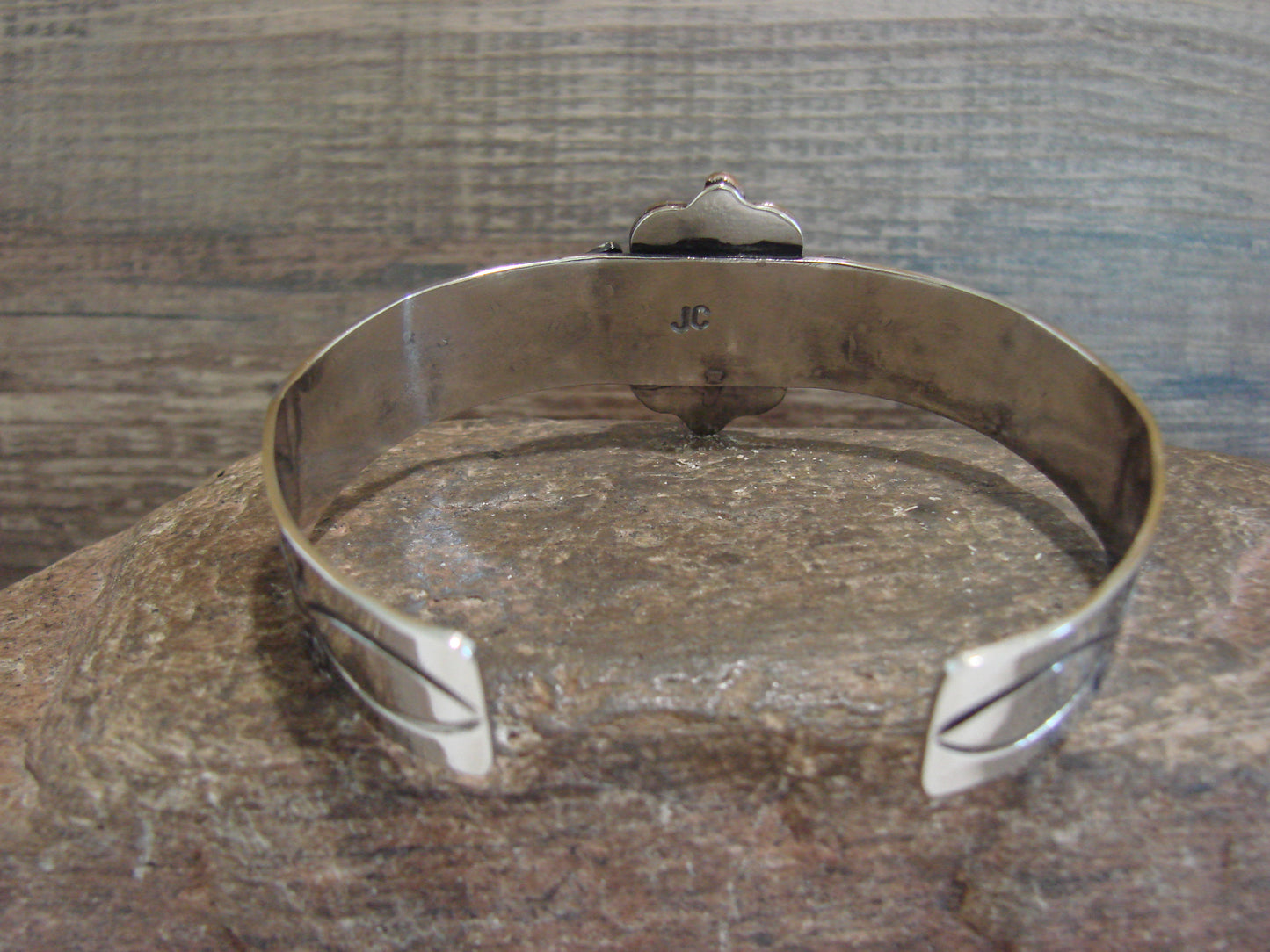 Navajo Indian Nickel Silver & Hematite Bracelet by Cleveland