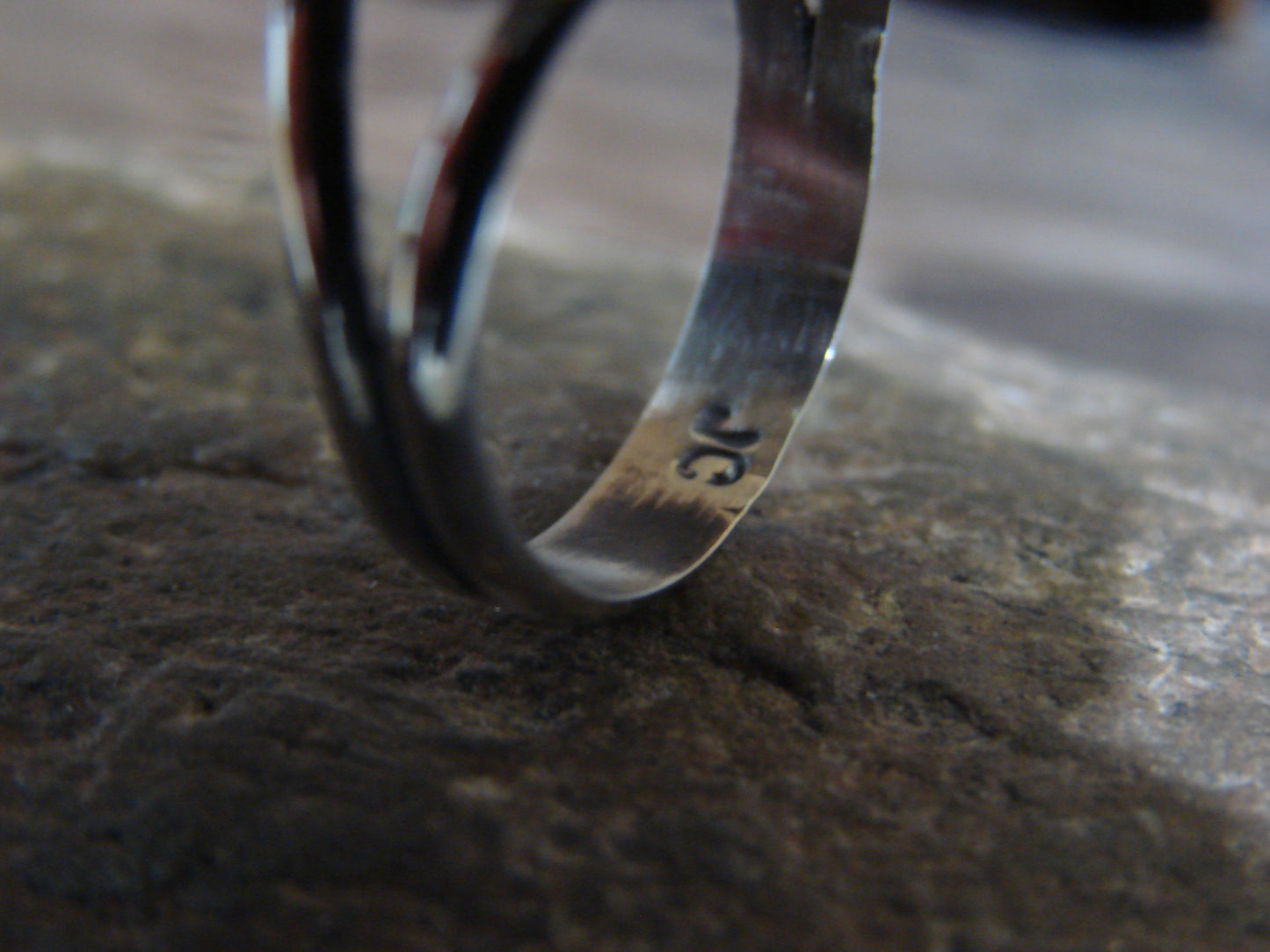 Native American Nickel Silver & Turquoise Ring by Cleveland - Size 10.5