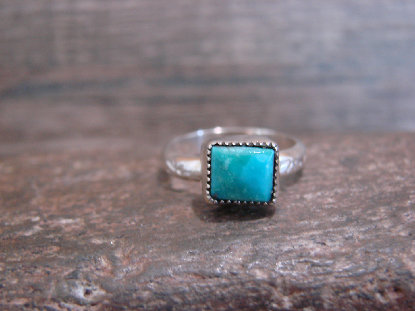 Native American Sterling Silver & Turquoise Ring by Pino - Size 6