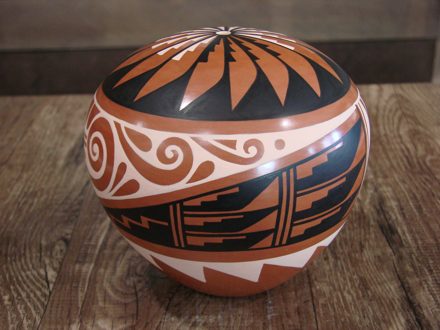 Native American Indian Handmade Clay Seed Pot by CG Loretto