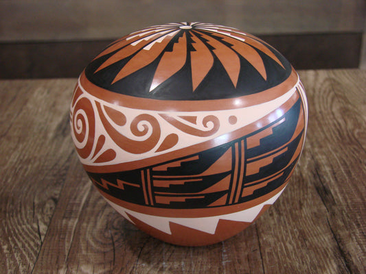 Native American Indian Handmade Clay Seed Pot by CG Loretto