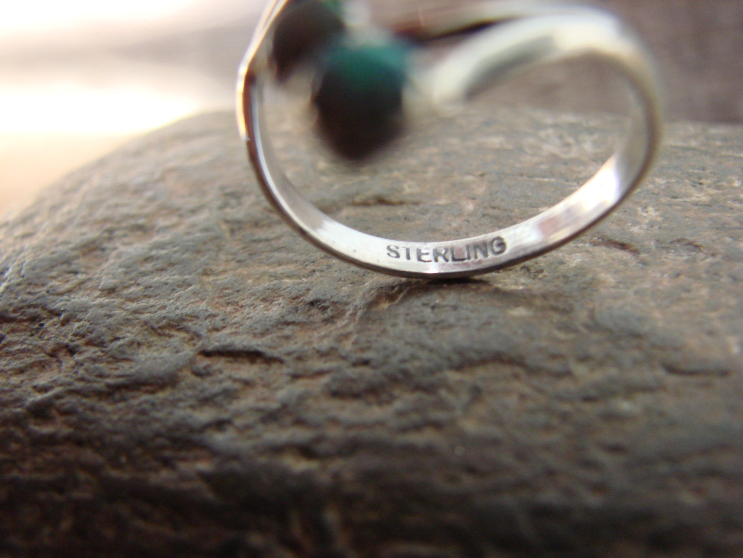 Native American Sterling Silver & White Opal Adjustable Ring - Largo