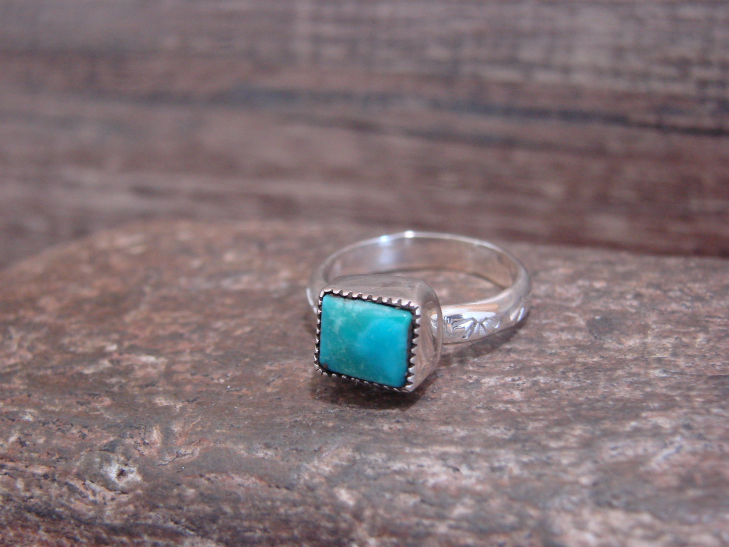 Native American Sterling Silver & Turquoise Ring by Pino - Size 6