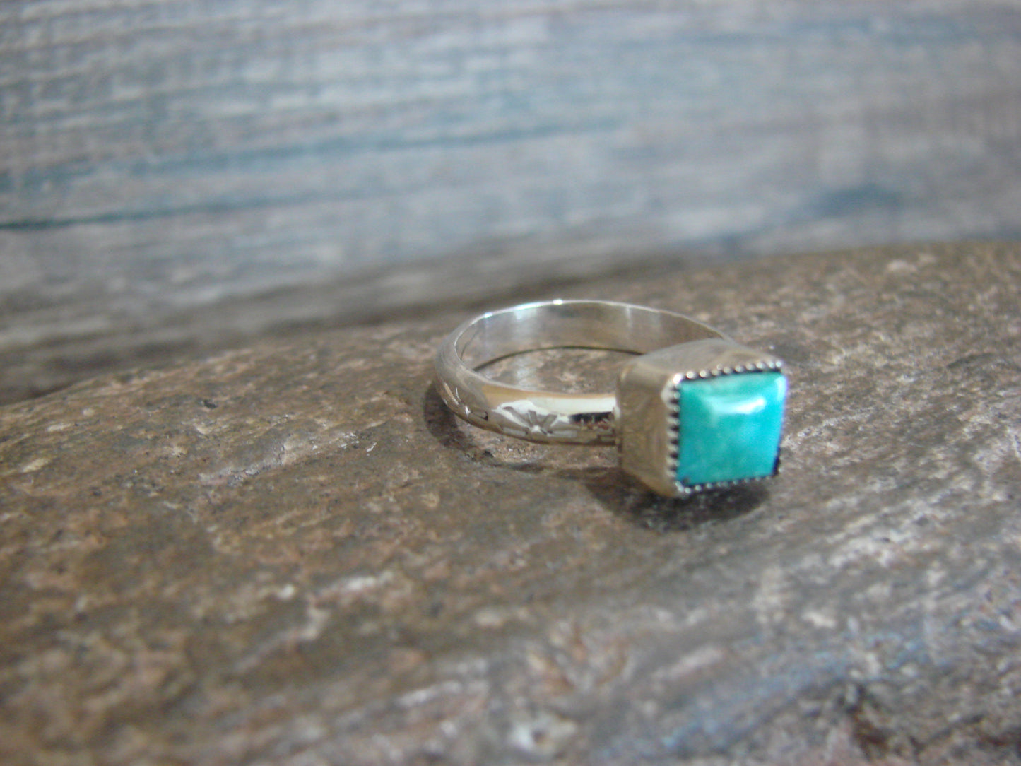 Native American Sterling Silver & Turquoise Ring by Pino - Size 6