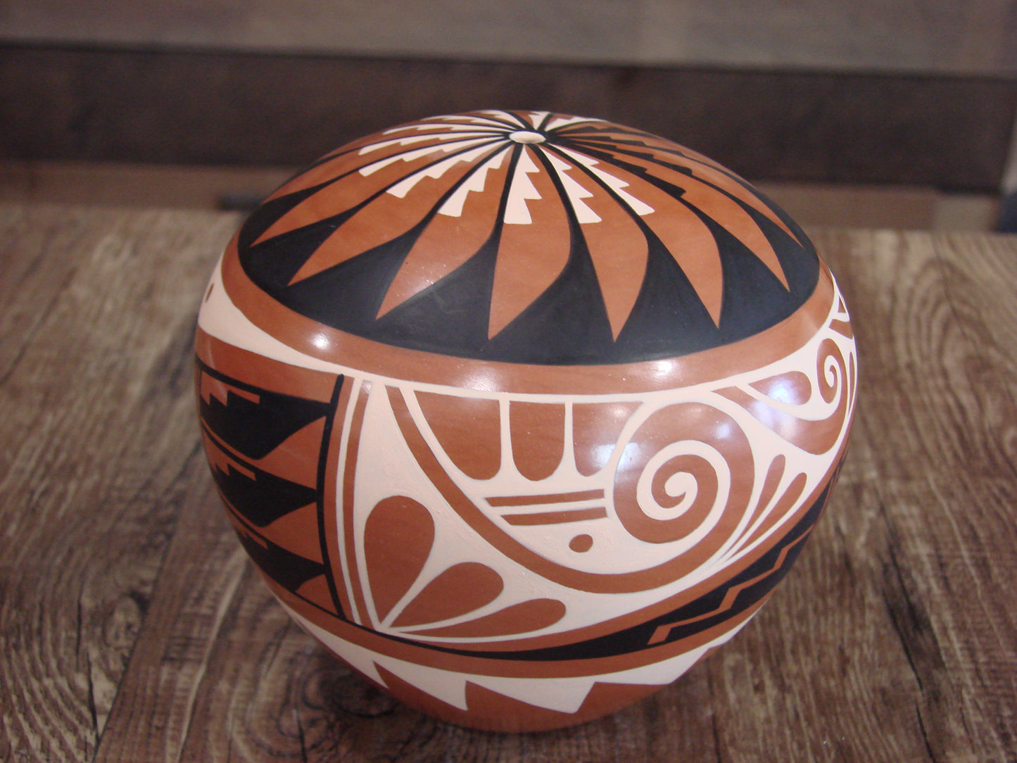 Native American Indian Handmade Clay Seed Pot by CG Loretto