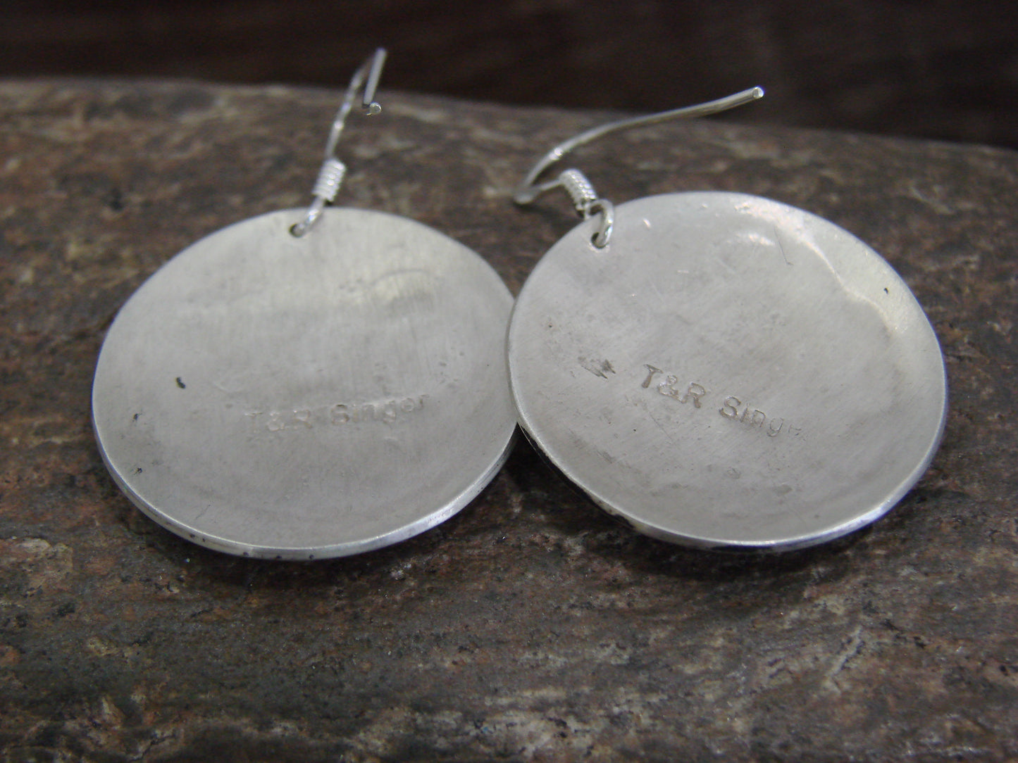 Native American Sterling Silver & Gold Fill Bear Dangle Earrings - Singer