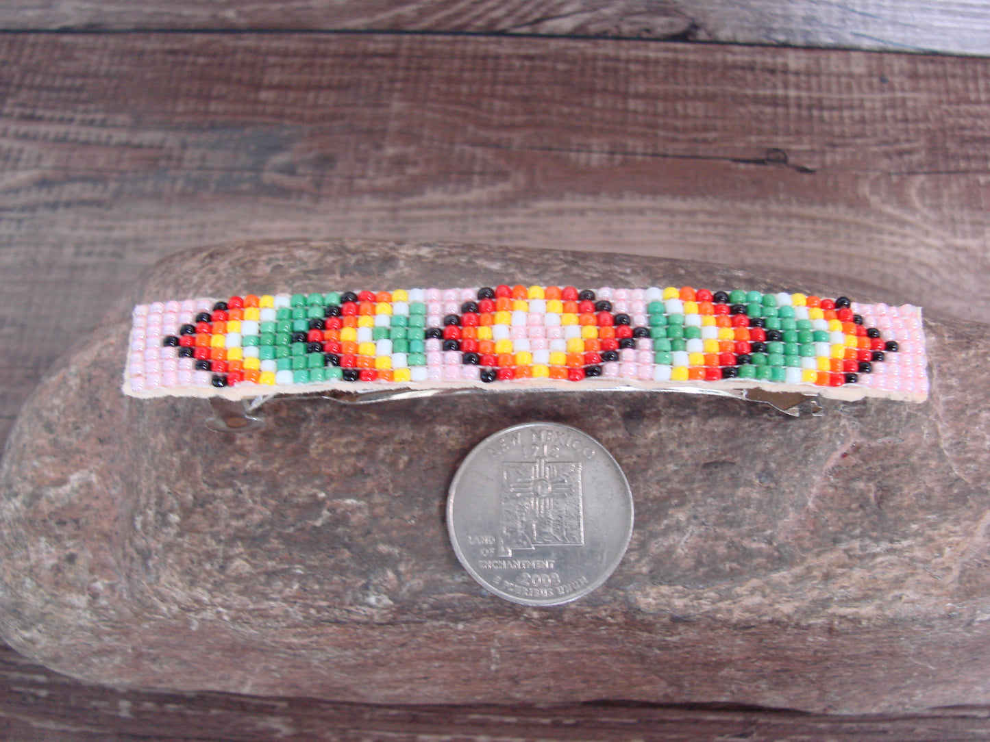 Native American Hand Beaded Hair Barrette by Cleveland