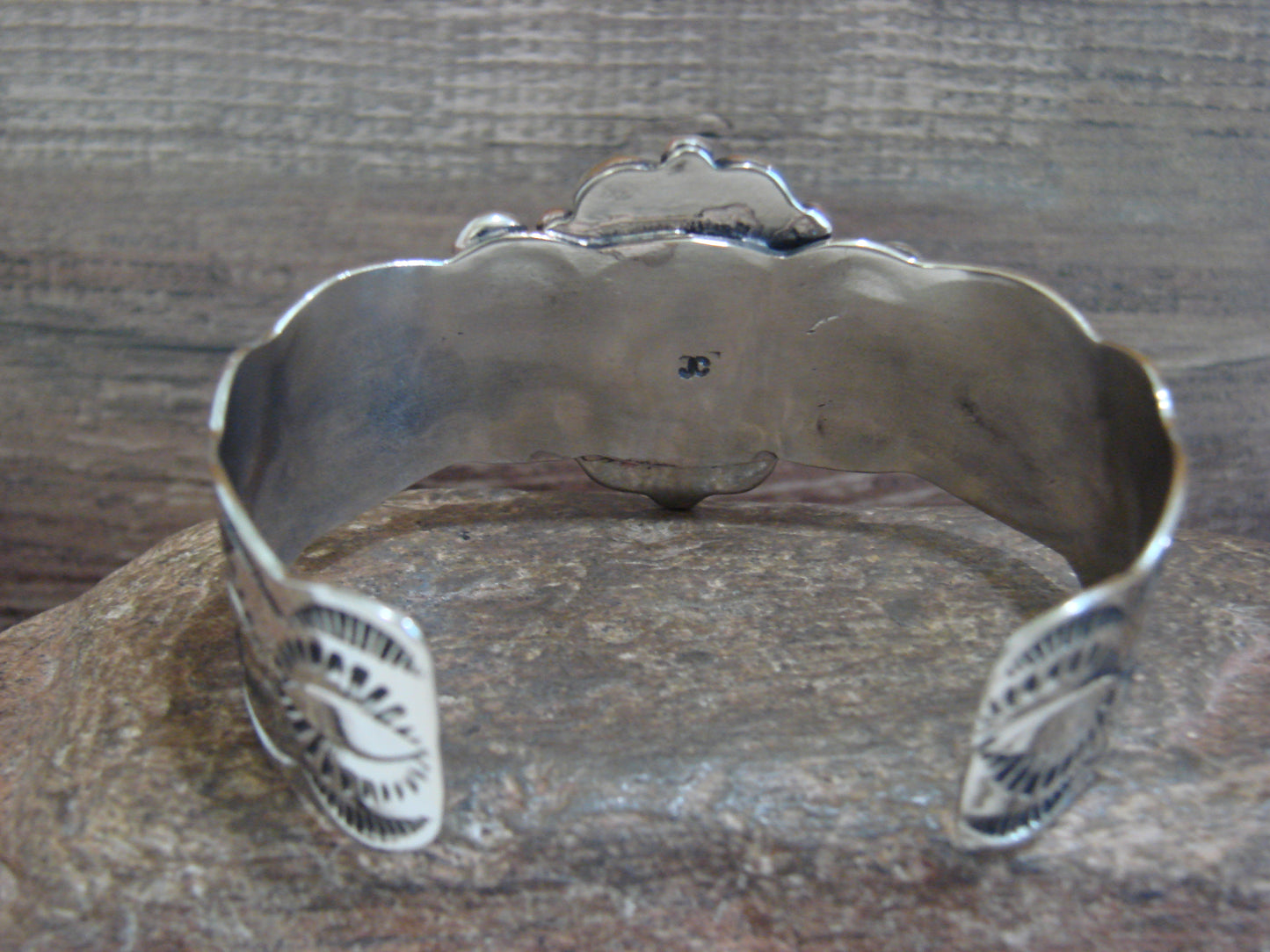 Native American Nickel Silver & Turquoise Bracelet by Cleveland