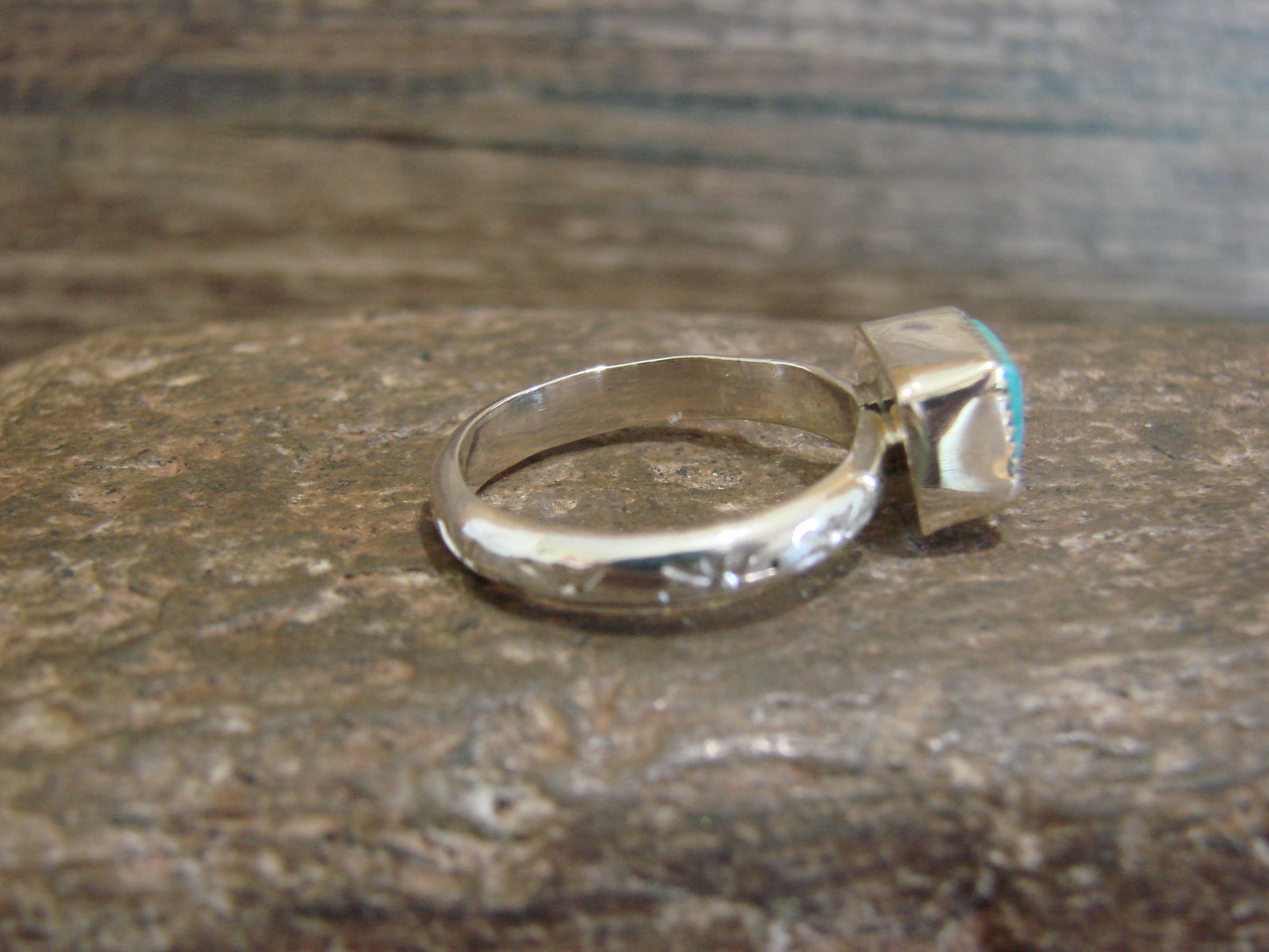 Native American Sterling Silver & Turquoise Ring by Pino - Size 6